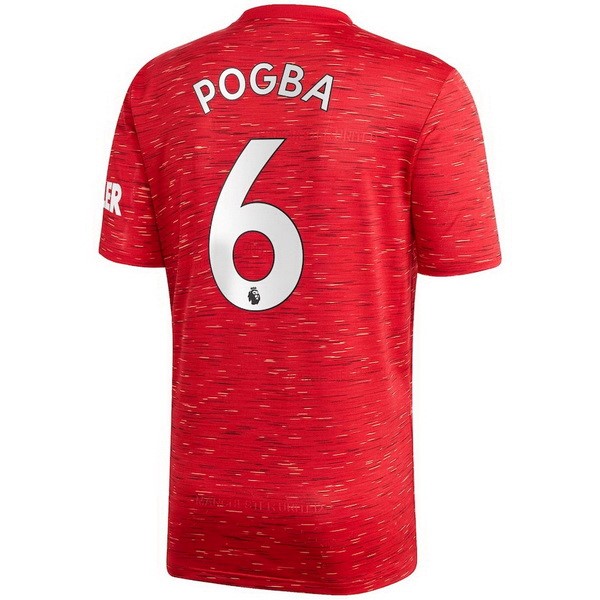 Camiseta Manchester United NO.6 Pogba Replica Primera Ropa 2020/21 Rojo